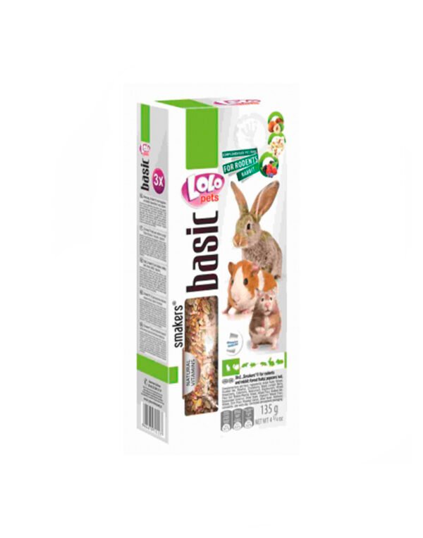 חטיף LoLo Pets Smakers עם ירקות למכרסמים וארנבות, 90 גרם